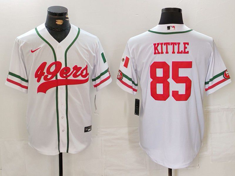 Men San Francisco 49ers #85 Kittle White Joint Name 2024 Nike Limited NFL Jersey style 1